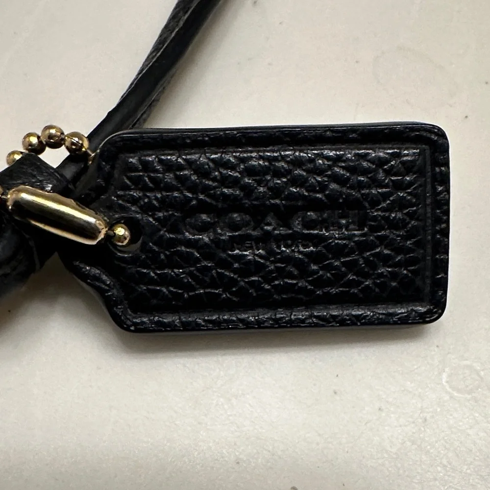 Coach Embossed Black Leather Wristlet - Picture 3 of 6